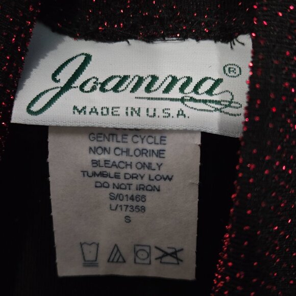 Vintage Red & Black Sleeveless Cowl Neck Sparkle Blouse, Joanna, Small - Picture 5 of 6